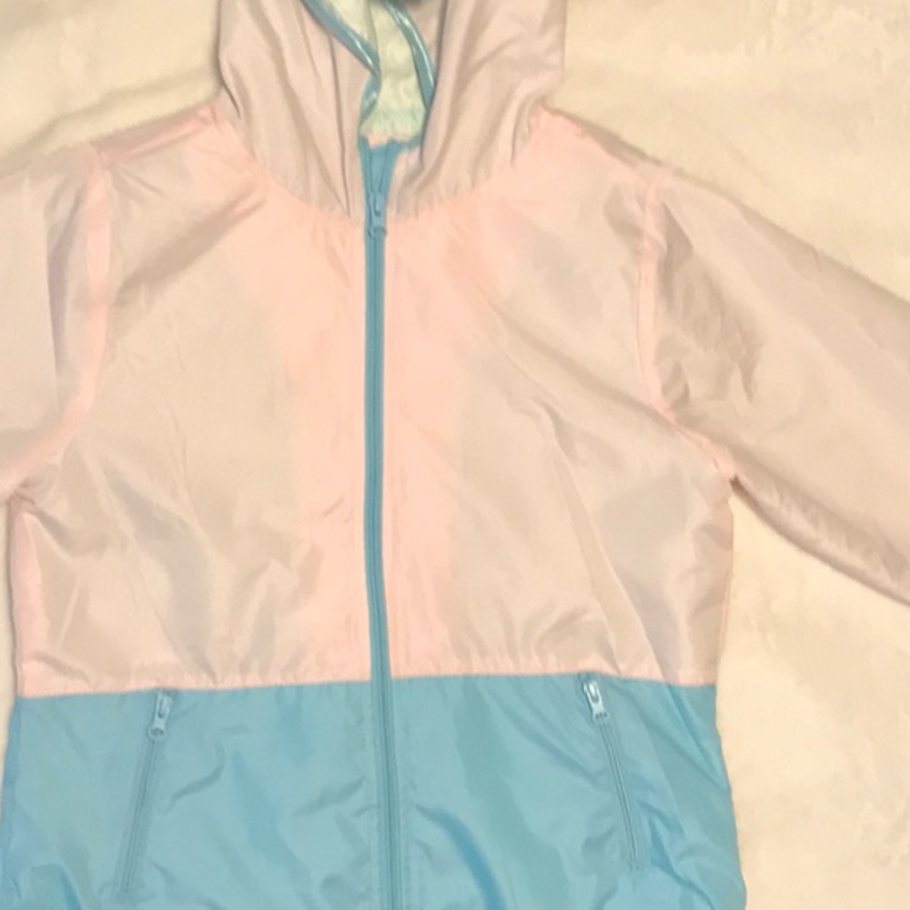 White & blue kids raincoat
